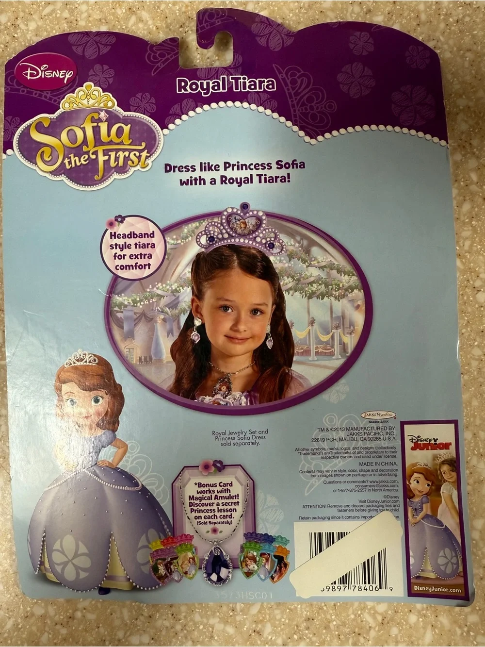 Disney Sofia the First Lavender Princess Tiara Headband with Purple Gems 2014